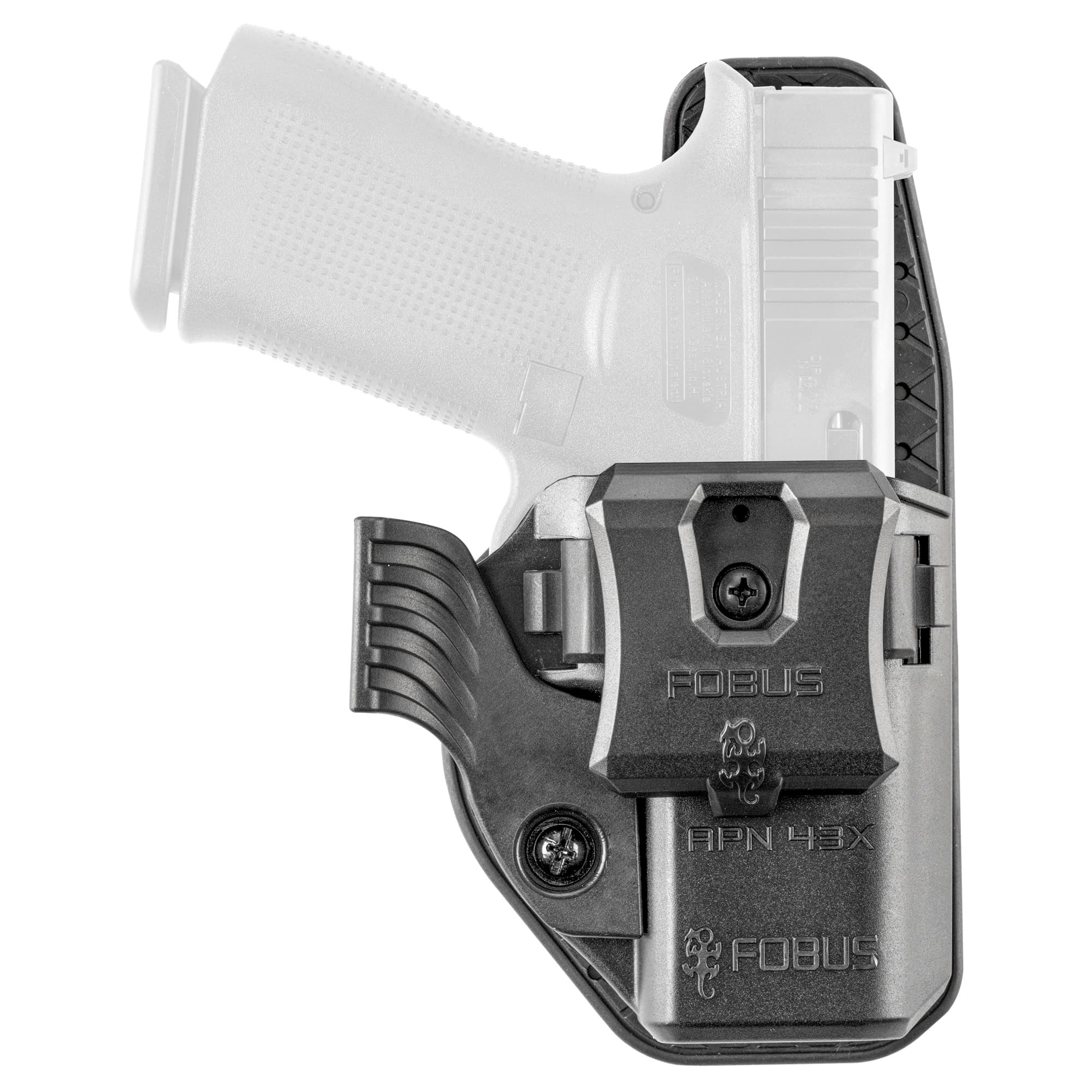 Fobus Handgun Holster OWB Paddle IWB Clip Wing & Sweatguard Appendix for Glock 43/43x/43x MOS with SAS Black Ambi