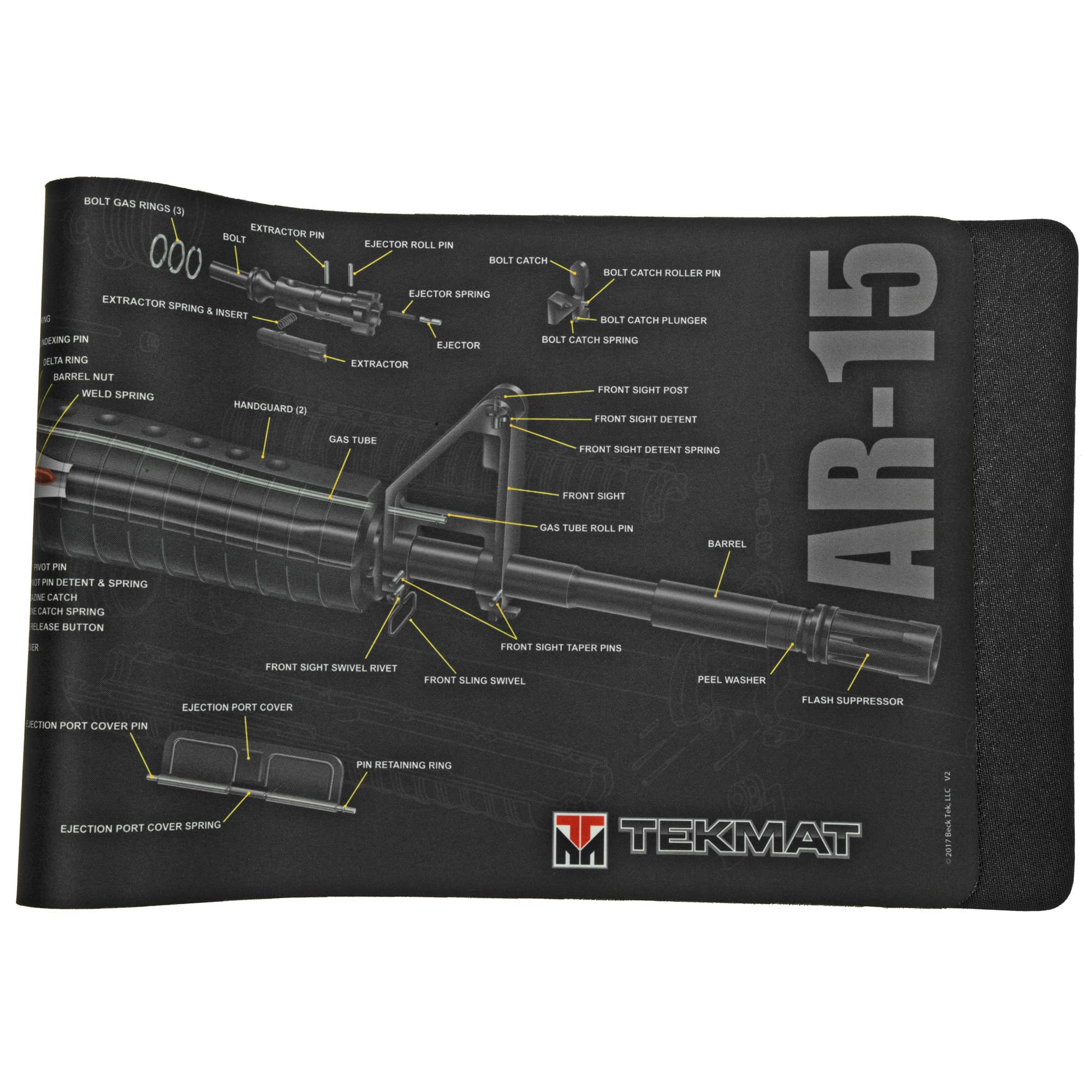 TekMat TEKR36AR15 AR-15 3D Cutaway Cleaning Mat AR-15 Cutaway Diagram 12" x 36"