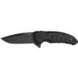 Hogue X1-MicroFlip Flipper: 2.75" Drop Point Blade - Black Cerakote Finish Matte Black Aluminum Frame
