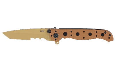 CRKT M16-10DZ M16-10DZ EDC 3.03" Folding Part Serrated Desert Tan D2 Steel Blade, Desert Tan GRN Handle
