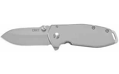 CRKT 2492 SQUID Assisted 2.37" Folding Drop Point Plain Bead Blasted 8Cr14MoV SS Blade/Stonewashed 2Cr13 Stainless Handle Includes Pocket Clip