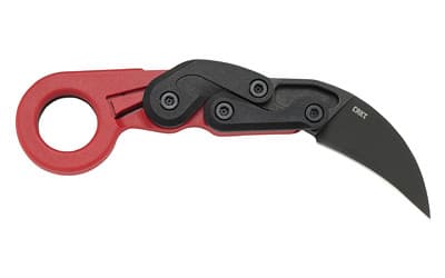 CRKT 4041R Provoke 2.47" Folding Hawkbill Plain Black Stonewashed 1.4116 SS Blade, Red Grivory Handle
