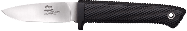 Cold Steel CS-36LPMF Pendleton Mini Hunter 3" Fixed Plain Stone Washed American CPM 3V High Carbon Steel Blade/Black Textured Kray-Ex Handle Includes Sheath