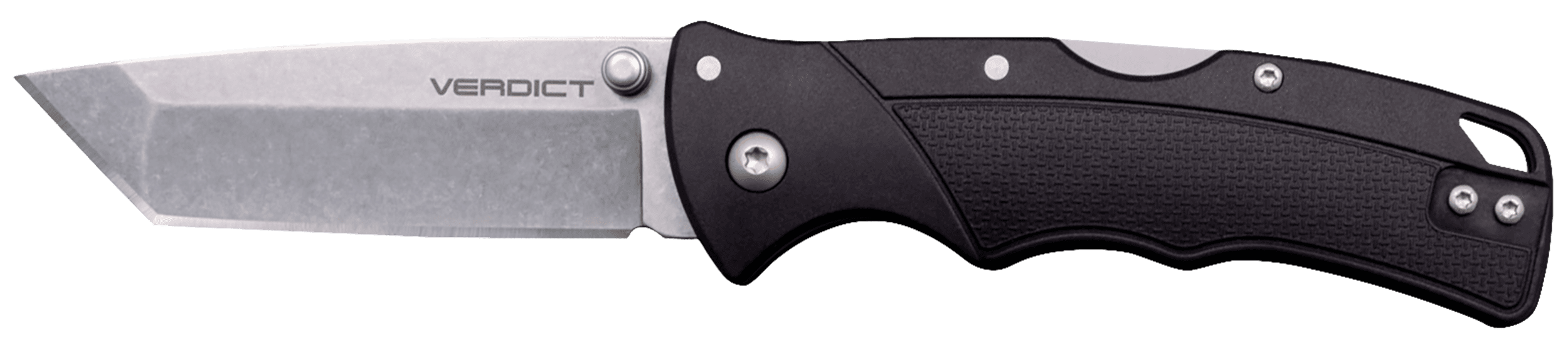 Cold Steel CSFLC3TSSZ Verdict EDC 3" Tanto Plain Folding 4116 Krupp SS Blade, Black Textured GFN Handle