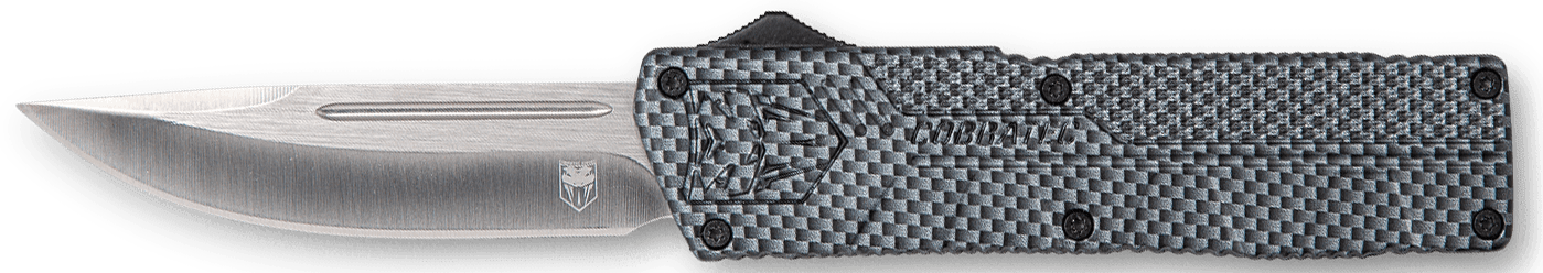 CobraTec Knives CFCTLWDNS Lightweight 3.25" OTF Drop Point Plain D2 Steel Blade/Carbon Fiber Aluminum Handle Includes Pocket Clip
