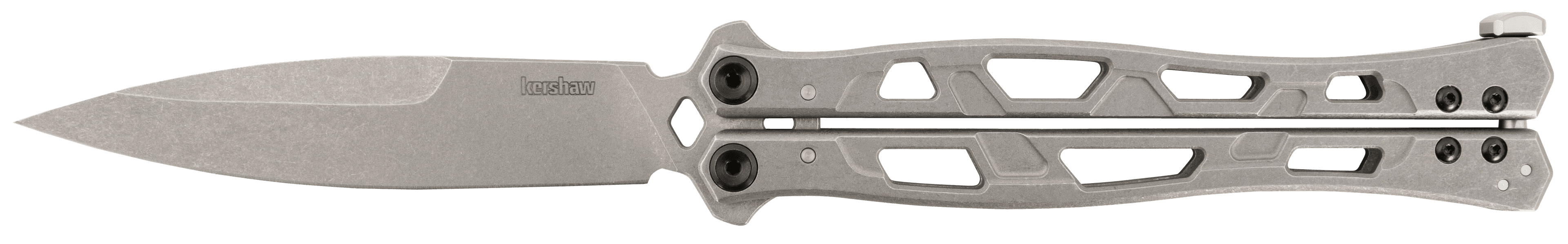Kershaw 5050 Moonsault 4.60" Butterfly Spear Point Plain 14C28N Steel Blade, Stainless Steel Handle