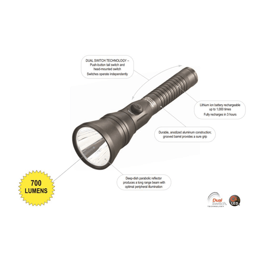 Streamlight Strion DS HPL LED Flashlight Dual Switch High Lumen C4 Aluminum Strobe Rechargeable