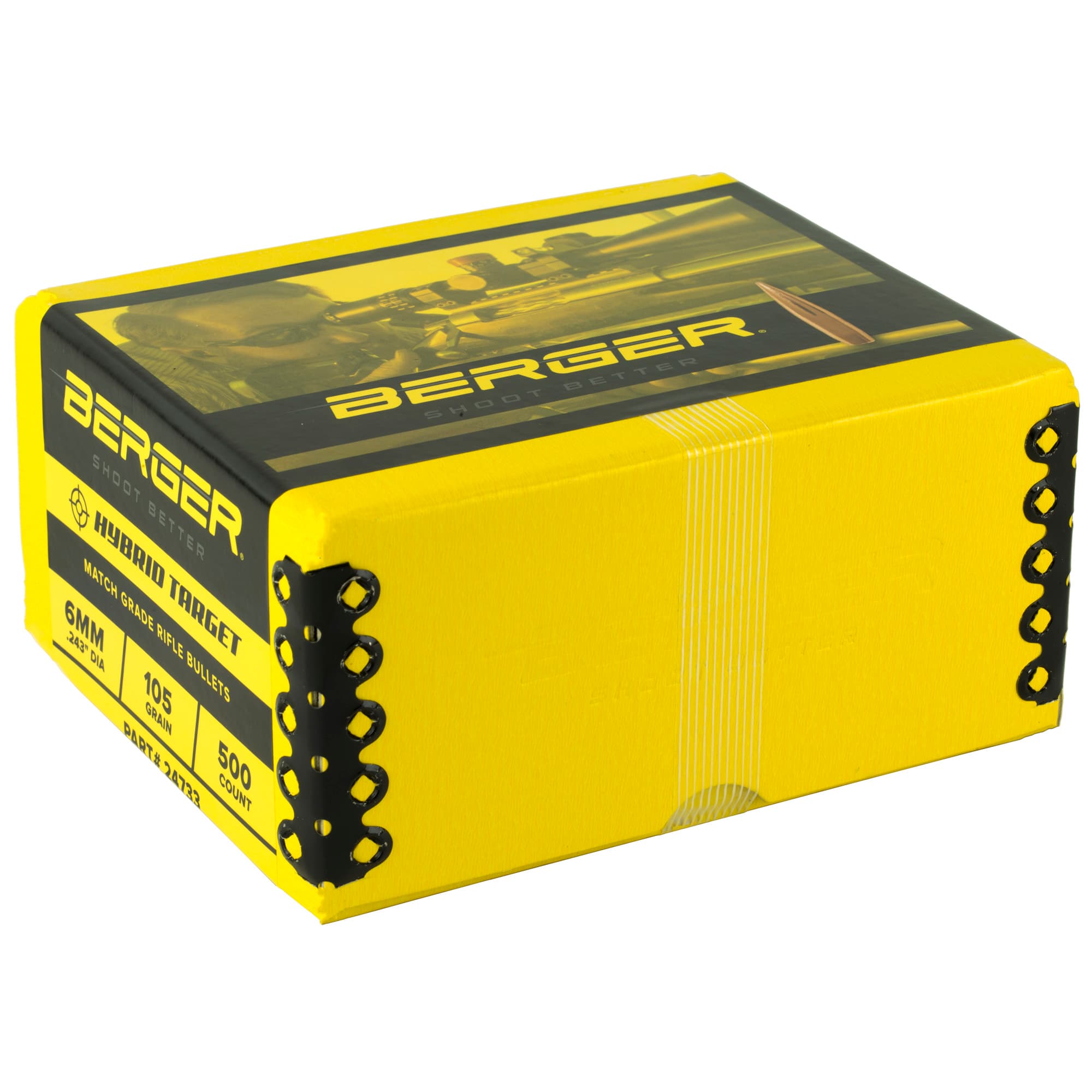 Berger Match Grade Target Bullets 6mm .243" 105 gr HYBRID TARGET 500/ct