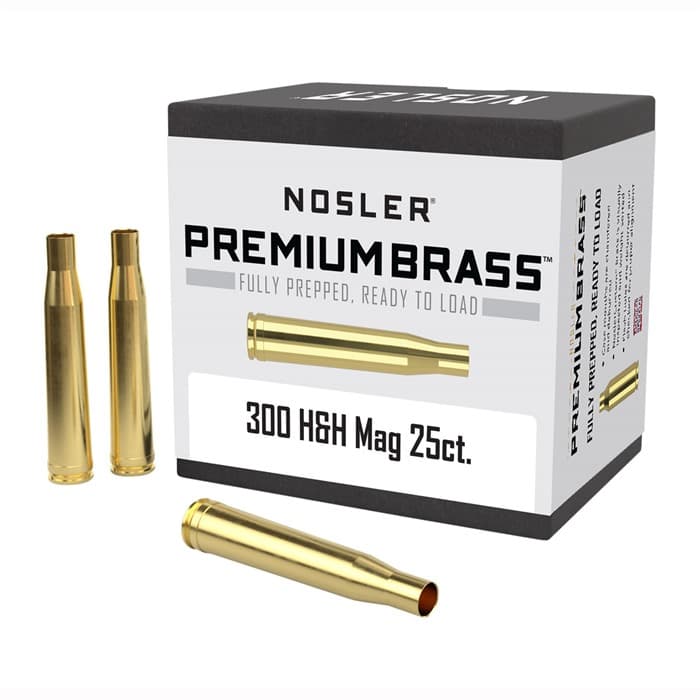 Nosler Unprimed Brass Rifle Cartridge Cases 25 Per Box .300 H&H