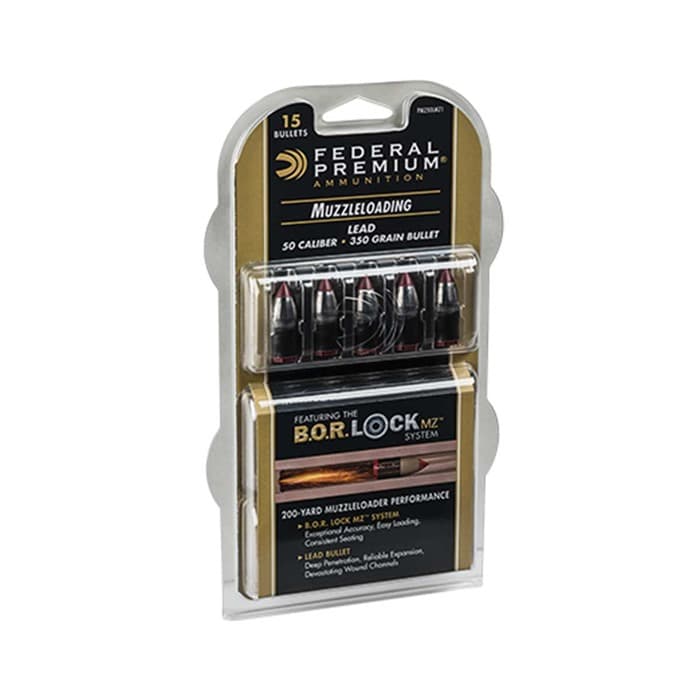 Federal Muzzleloader Bullets 50 Cal. 350 gr. Lead Bullet 15 rd.