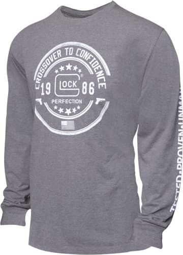 Glock AP95794 Crossover Heather Gray Cotton/Polyester Long Sleeve Medium