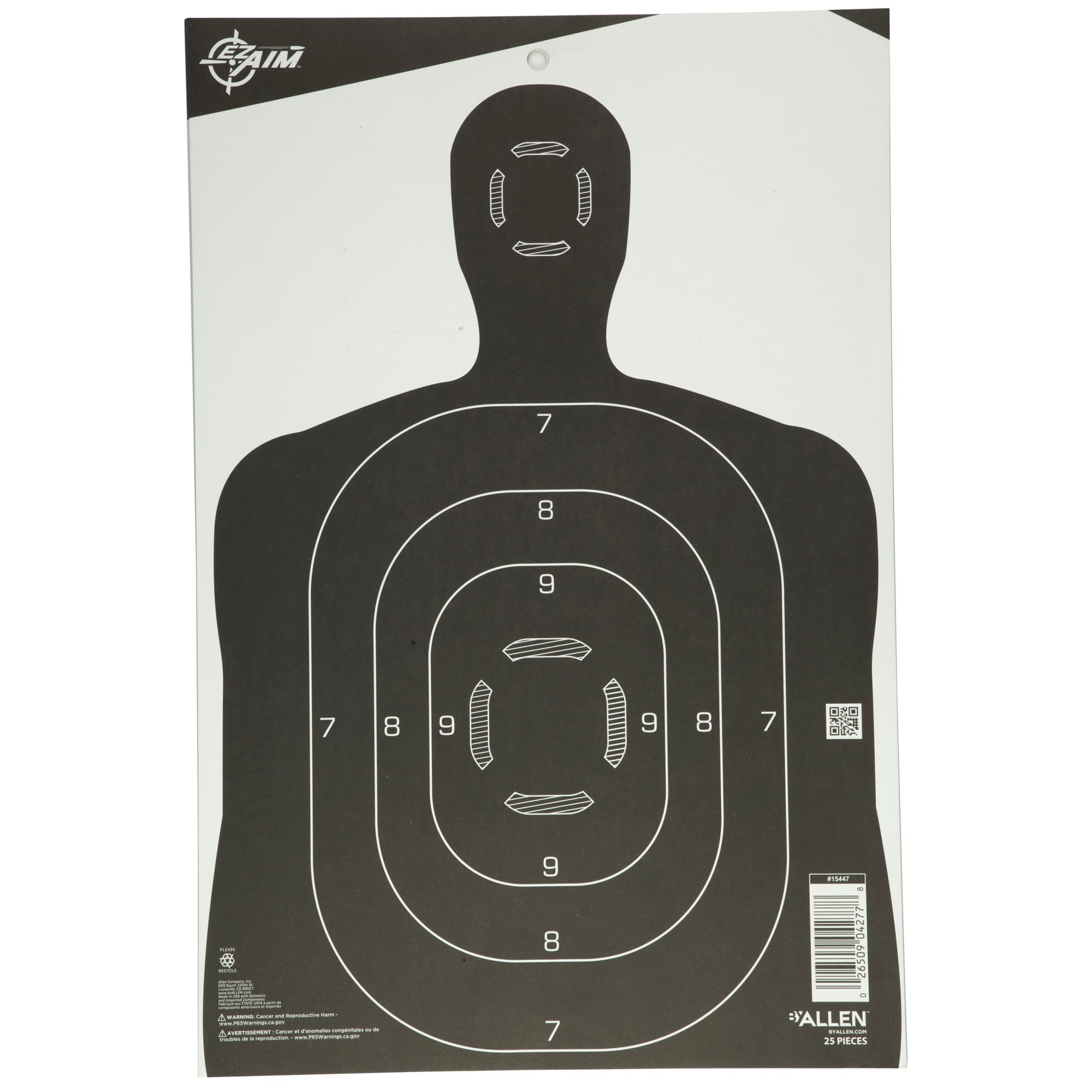 EZ-Aim 15447 Silhouette Paper Hanging 12" x 18" Black/White 25 Per Pack