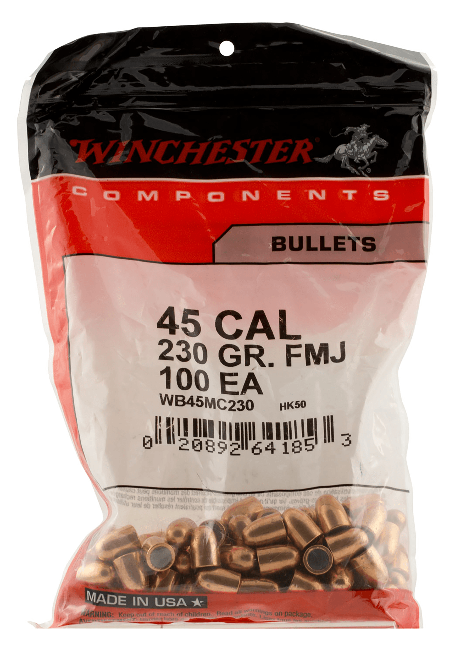 Winchester Ammo WBR45230 Centerfire Handgun 45Cal 230gr Full Metal Jacket Truncated Cone 500 Per Box/3 Case