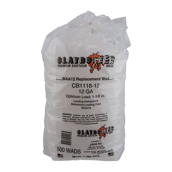 Claybuster Shotshell Wads - 12 ga 1-1/8 oz Replaces WAA12 500/pk