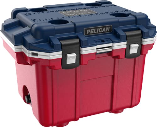 Pelican 30Q5REDBLUWHT Personal Cooler Elite Red/White/Blue Polypropylene 30 QT