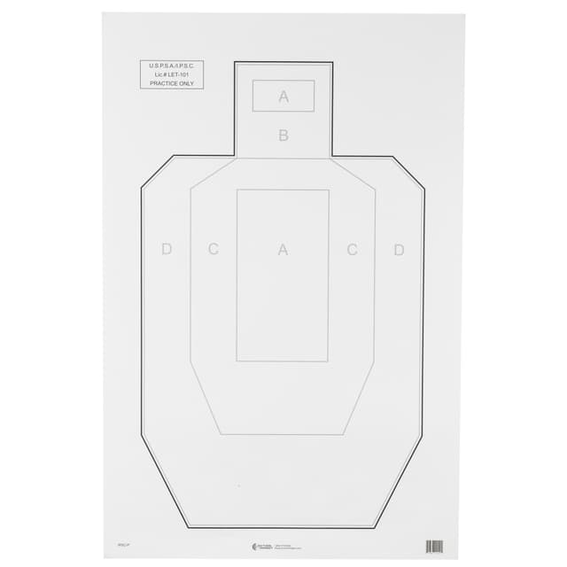 Action Target IPSCP100 Military IPSC/USPSA IPSC Paper Hanging 23" x 35" Black/White 100 Per Box