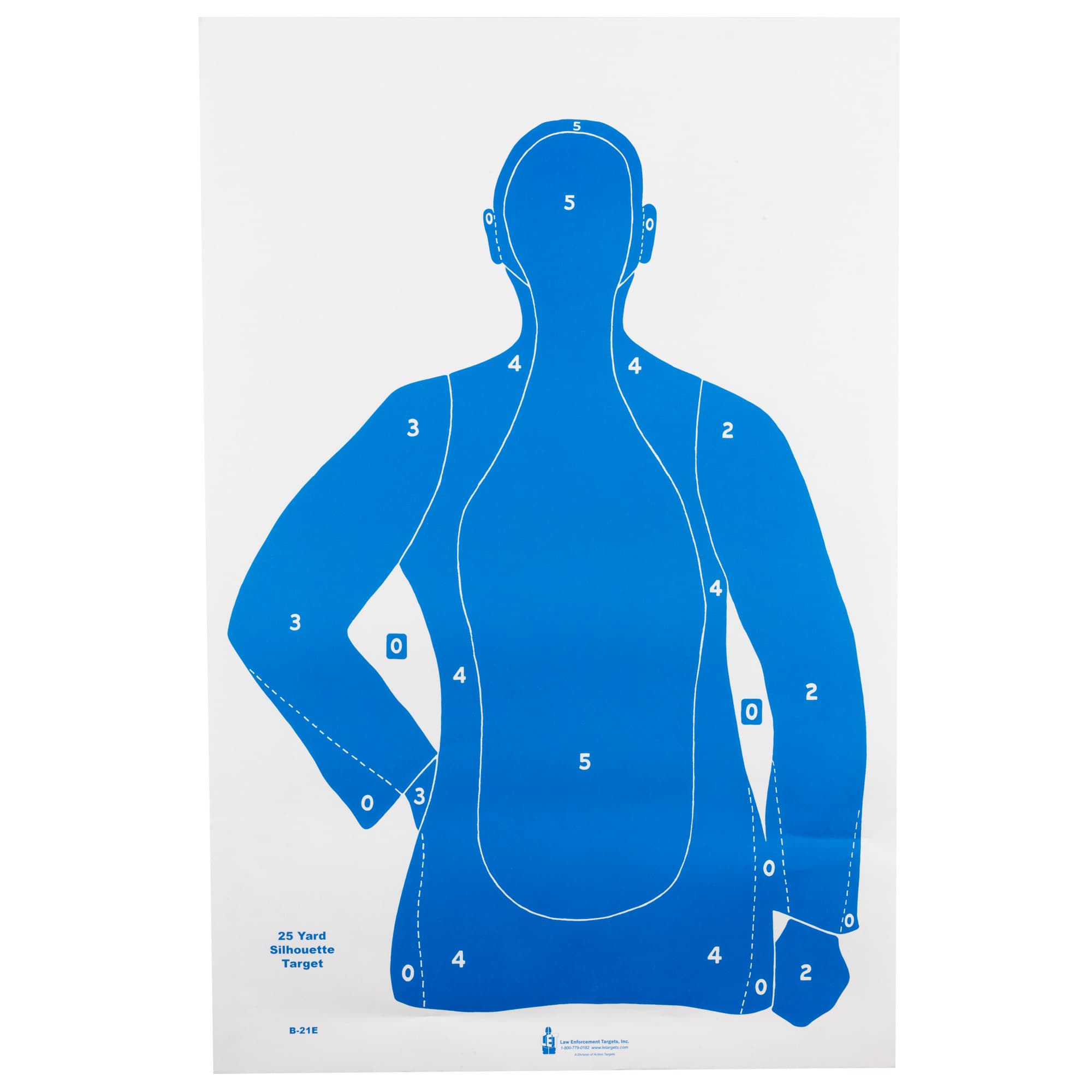 Action Target B21EBLUE100 Qualification Silhouette Paper Hanging 23" x 35" Blue 100 Per Box