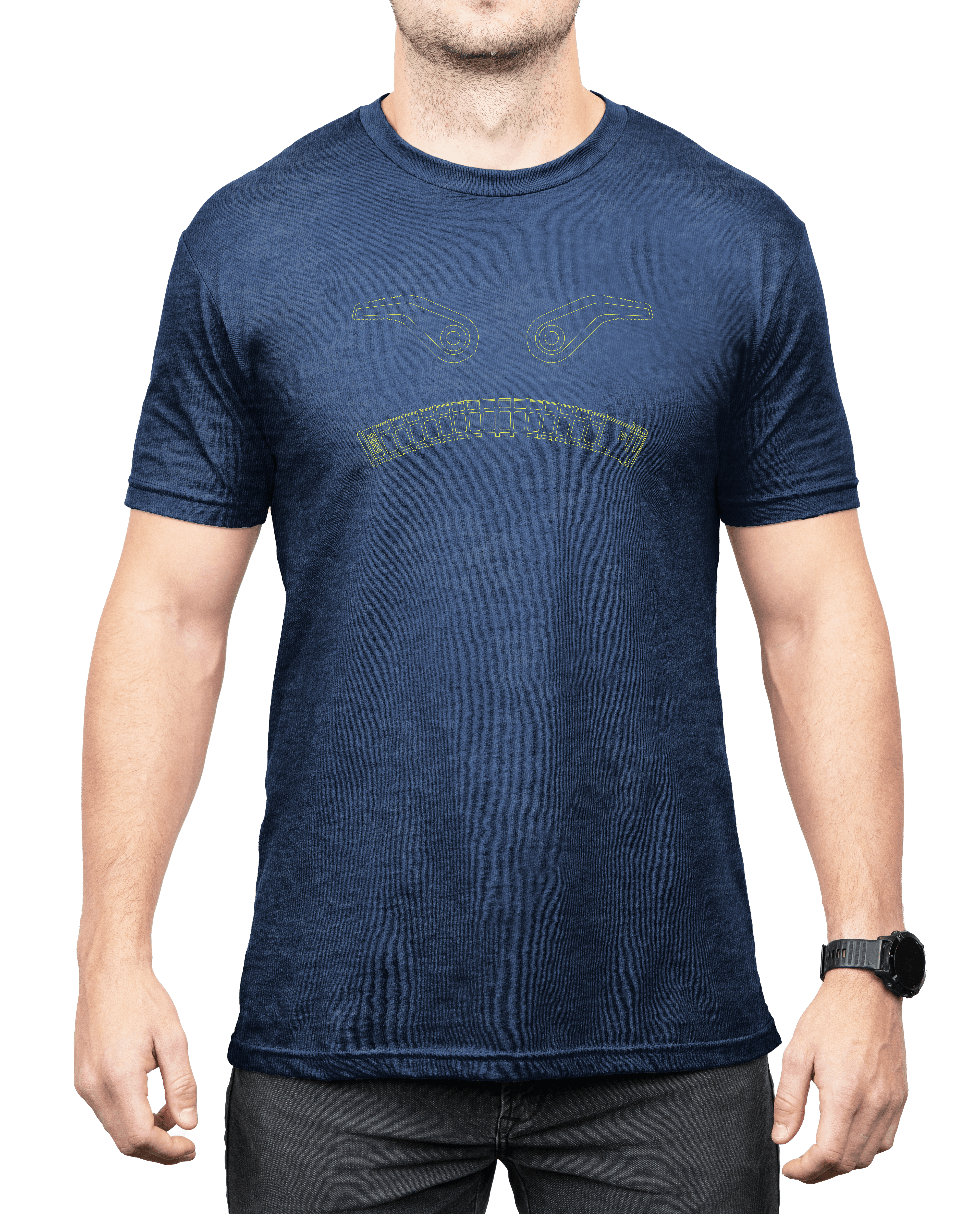 Magpul MAG1268411M Magmouth Navy Heather Cotton/Polyester Short Sleeve Medium