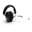 Pyramex VGCOMBO110 Low-Profile Combo Kit Scratch Resistant Clear Lens & Frame with Rubber Temple Tips Gray Low-Profile Earmuffs