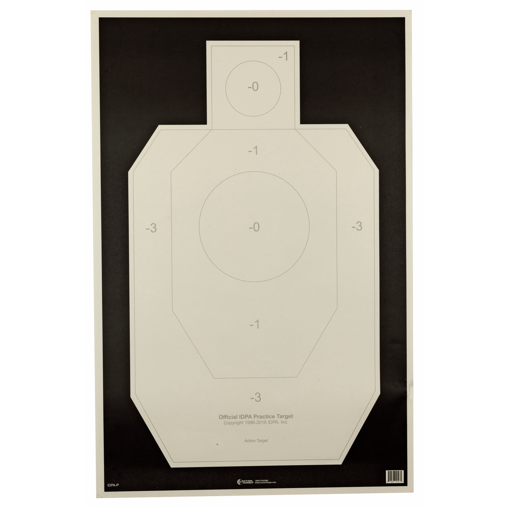 Action Target IDPAP100 Competition Official IDPA Silhouette Tagboard Hanging 23" x 35" Black/White 100 Per Box