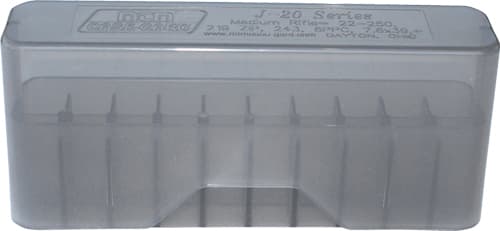 MTM Case-Gard J20M41 Slip-Top Ammo Box Multi-Caliber Clear Smoke Polypropylene 20rd