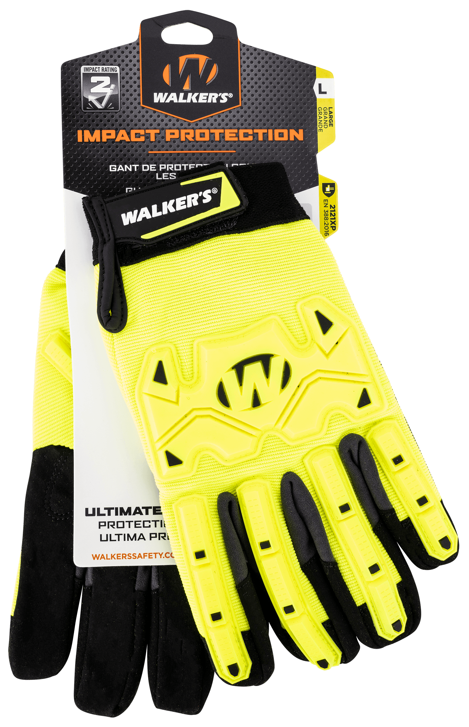 Walker's GWPSFHVFFIL2MD Impact Protection Yellow/Black Synthetic/Synthetic Leather Medium