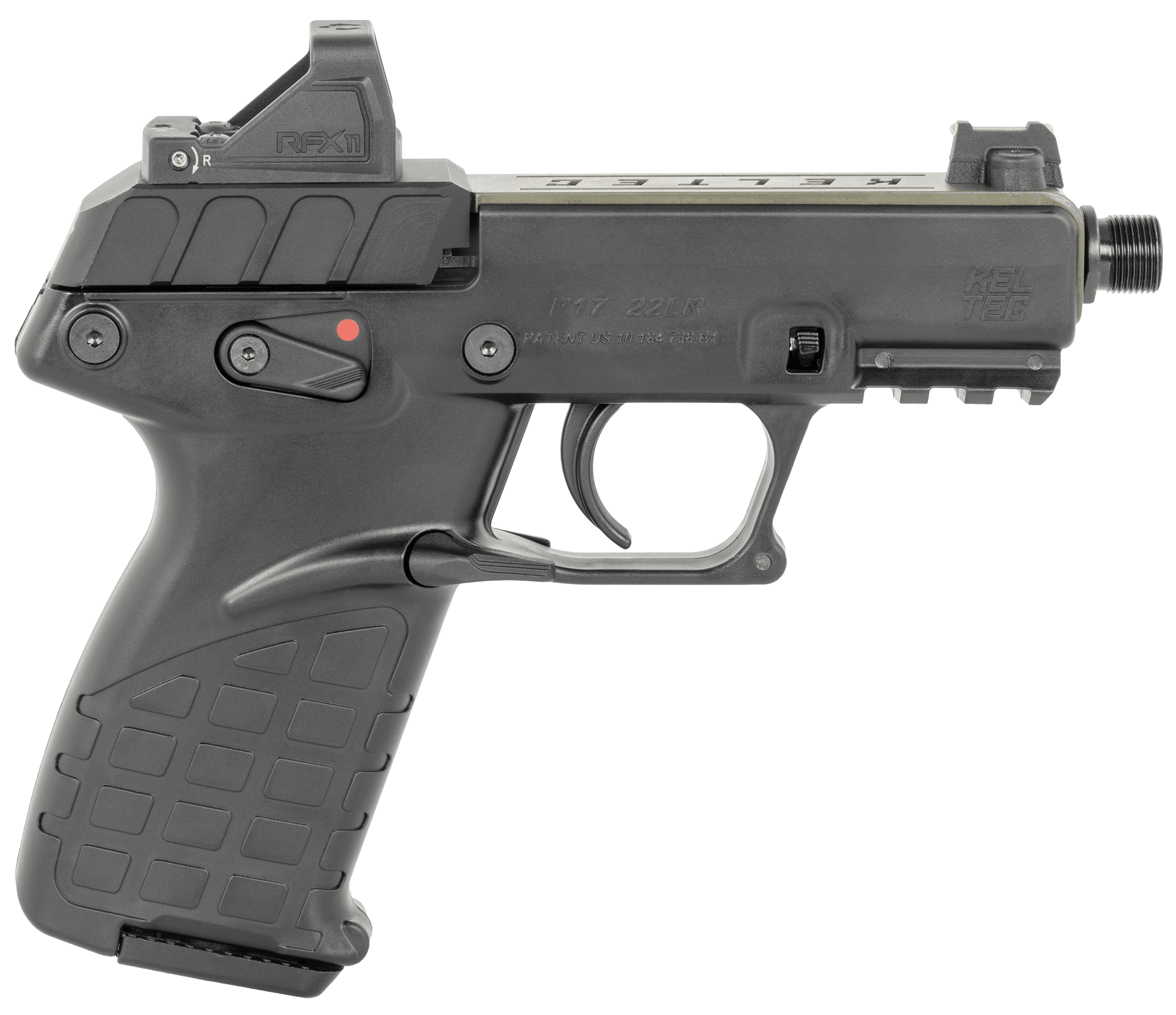 Kel-Tec P17 22 Long Rifle 3.8in 16+1 Green Black with Optic and Holster