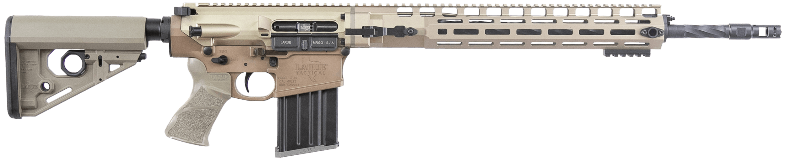 Larue Tactical LTMRGGS65CM20FDE LT10 6.5 Creedmoor 20+1 20" R.A.T. Stock A-P.E.G. Grip FDE