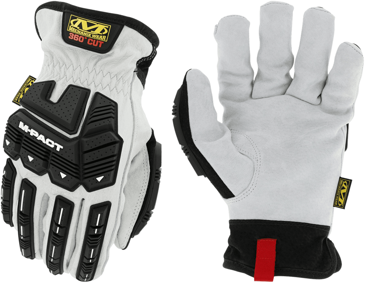 Mechanix Wear LDMPHDX000 M-Pact HD Driver F8-360 White DuraHide Leather Small Elastic