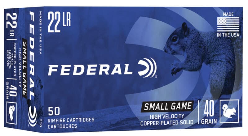 Federal Game-Shok 22 Long Rifle Copper-Plated Round Nose 40 Grain 50 Rounds
