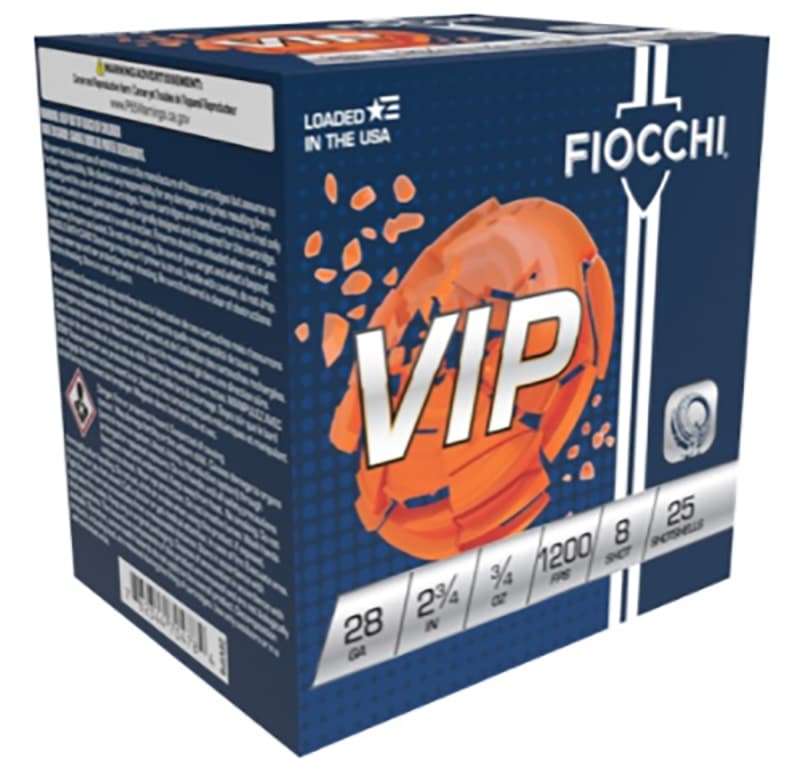 Fiocchi, VIP Load, 28 Gauge, Shot, 3/4 oz, 25 Rounds