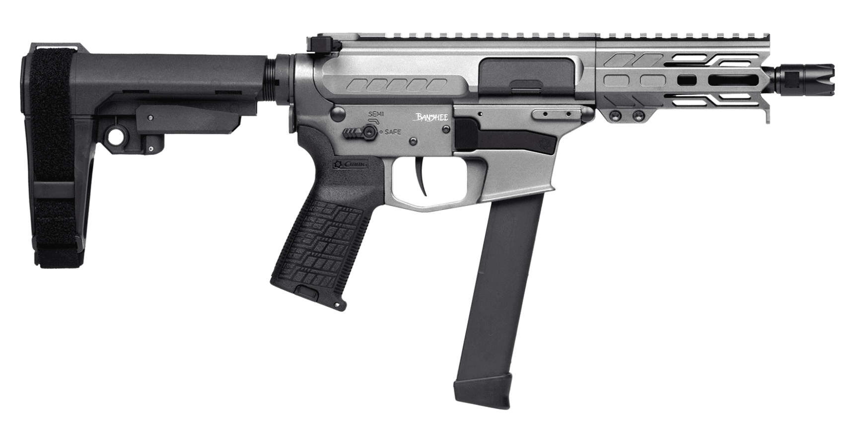 Cmmg Banshee MkGs Pistol 9mm Luger 5 in Tungsten Finish