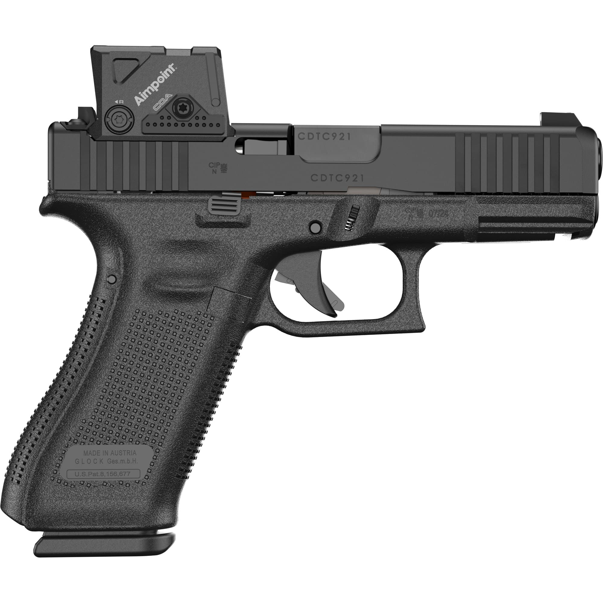 Glock G45 9mm Luger 4.02in 17rd Polymer Frame Beavertail Aimpoint COA