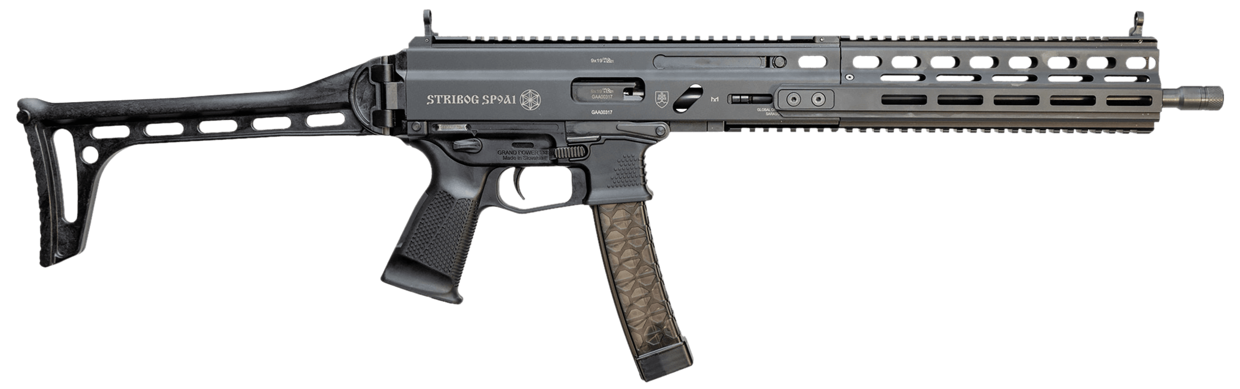 Global Ordnance Llc Grand Power Stribog SP9A1 9mm Luger 16 inch 30+1 Gray
