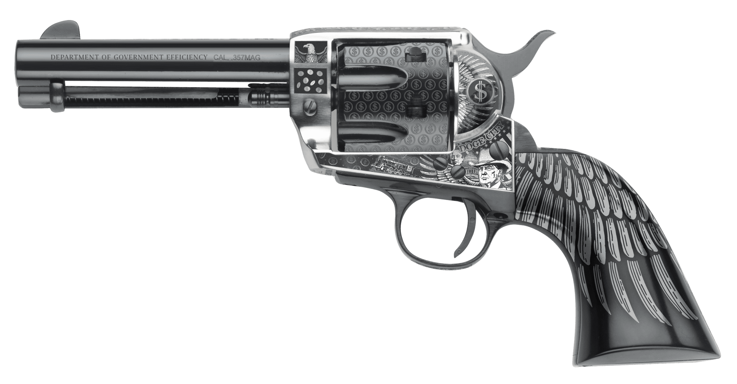 Pietta GW357DOGE434NMB Great Western II D.O.G.E. 357 Mag 4.75"