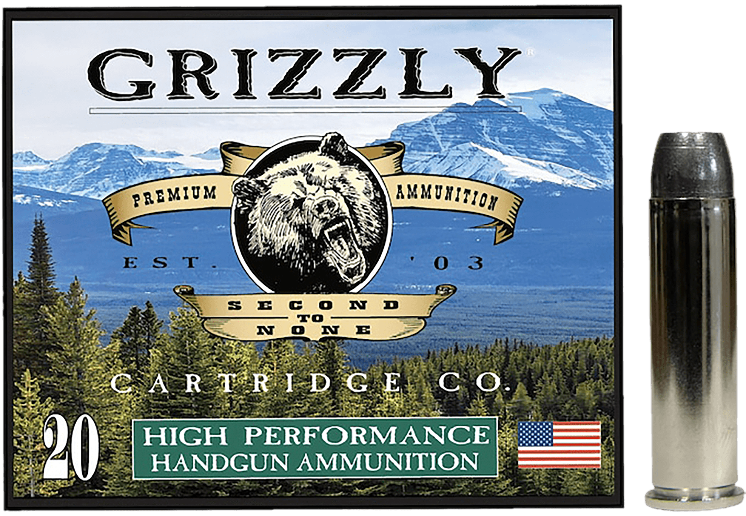 Grizzly Ammo GC357M12 357Mag 180gr Wide Flat Nose Gas Check 20 Per Box/10 Case