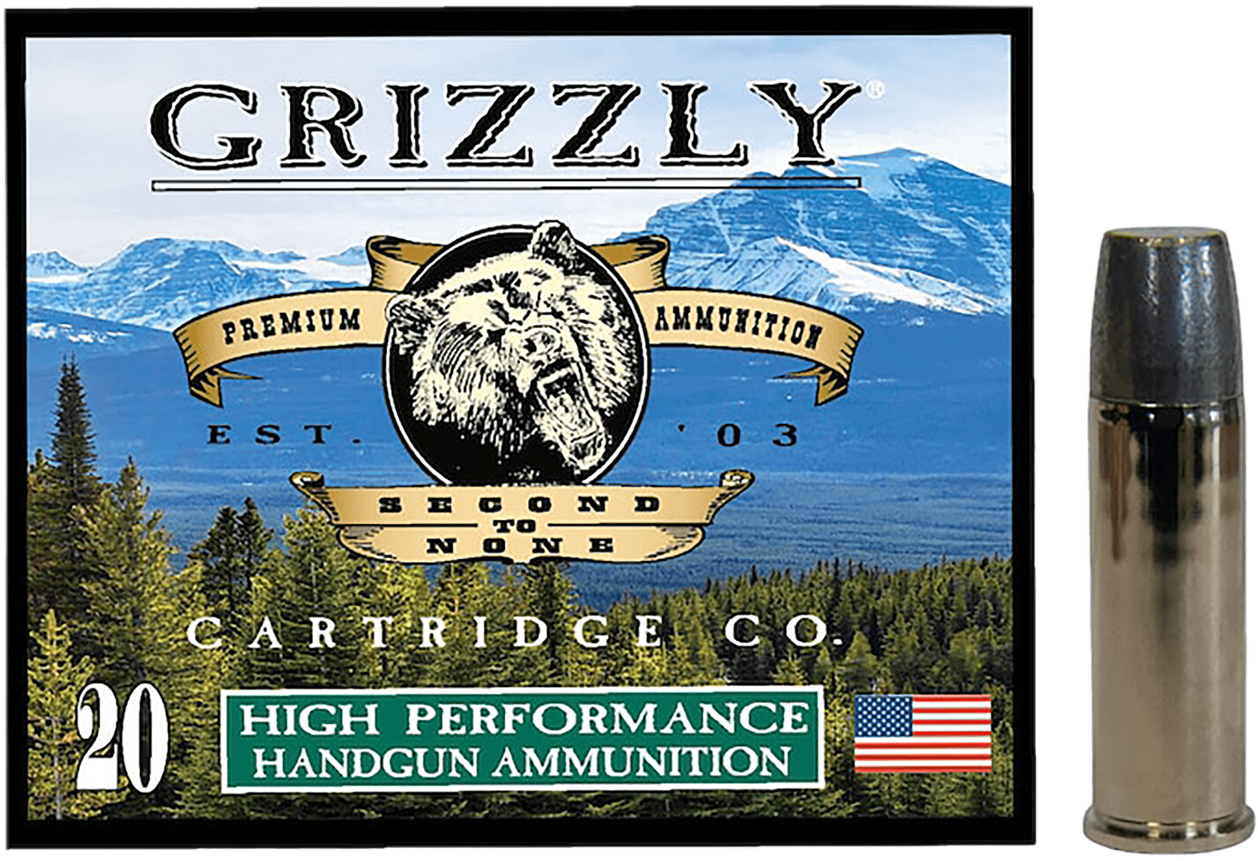 Grizzly Ammo GC44M19 44Mag 320gr Wide Long Nose Gas Check 20 Per Box/10 Case