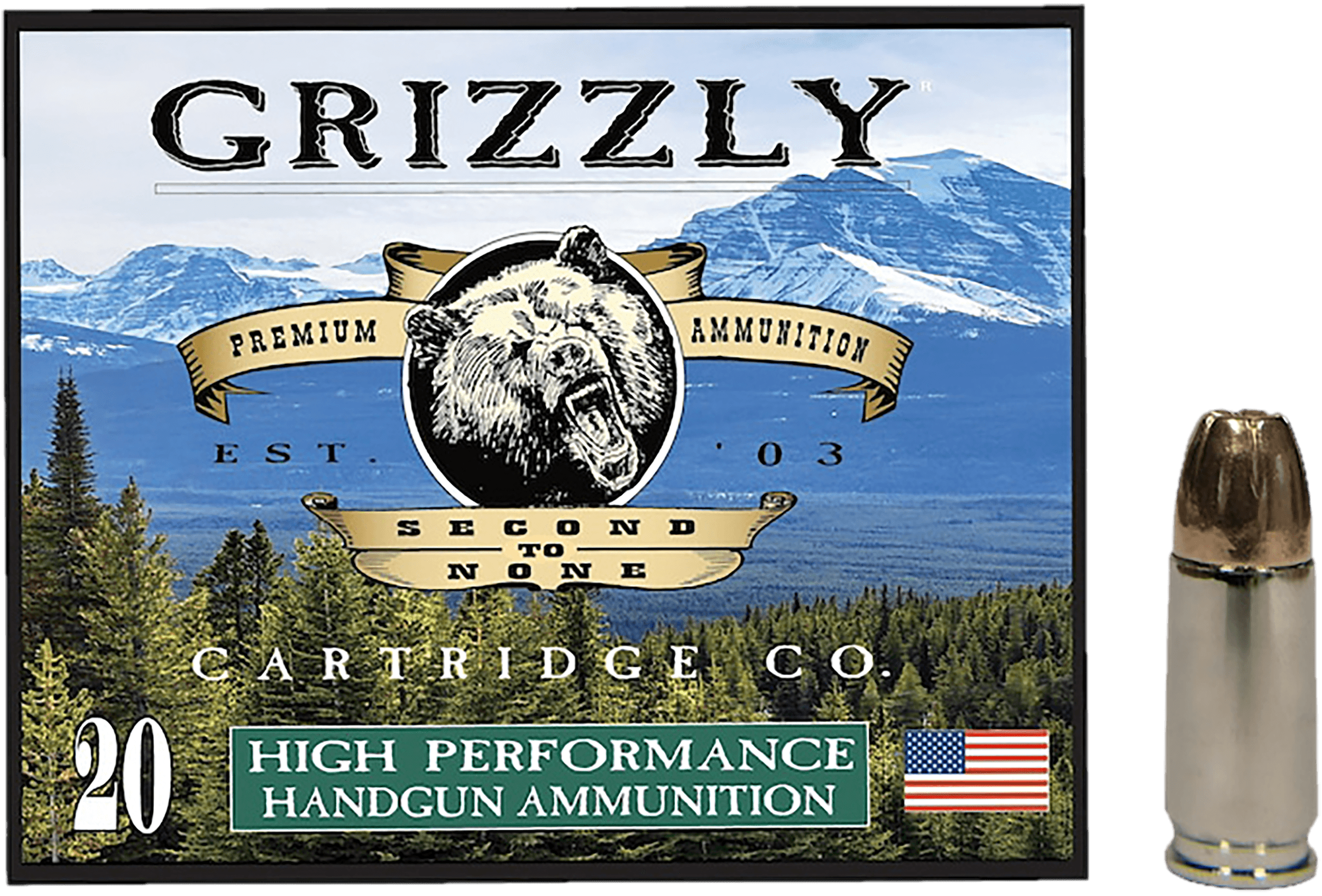 Grizzly Ammo GC9+P+CM10 9mm+P 124gr Jacketed Hollow Point 20 Per Box/10 Case