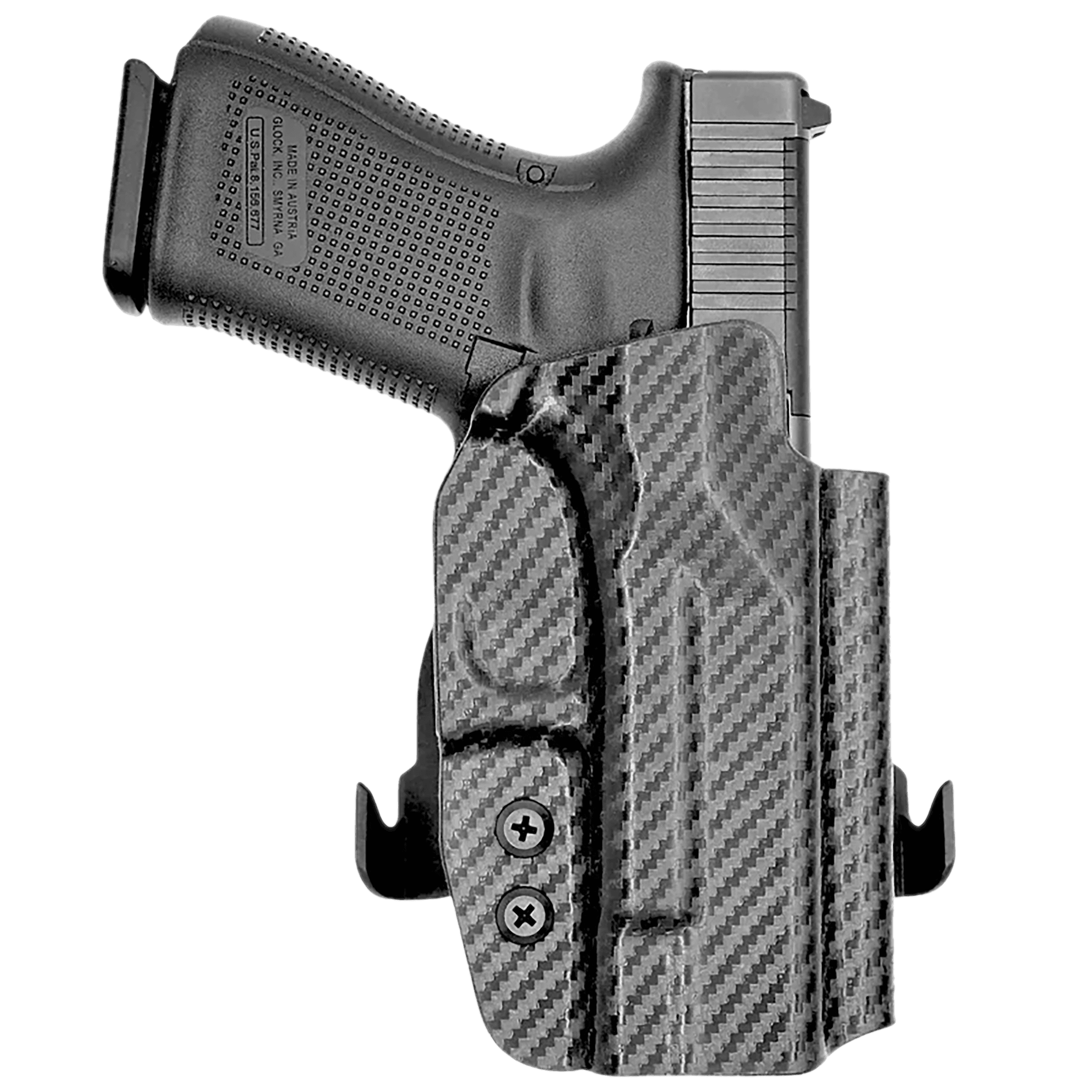 Rounded Gear GLK192332CFRHOWBPDL Paddle Holster OWB Black Carbon Fiber Kydex Fits Glock 19 Right Hand