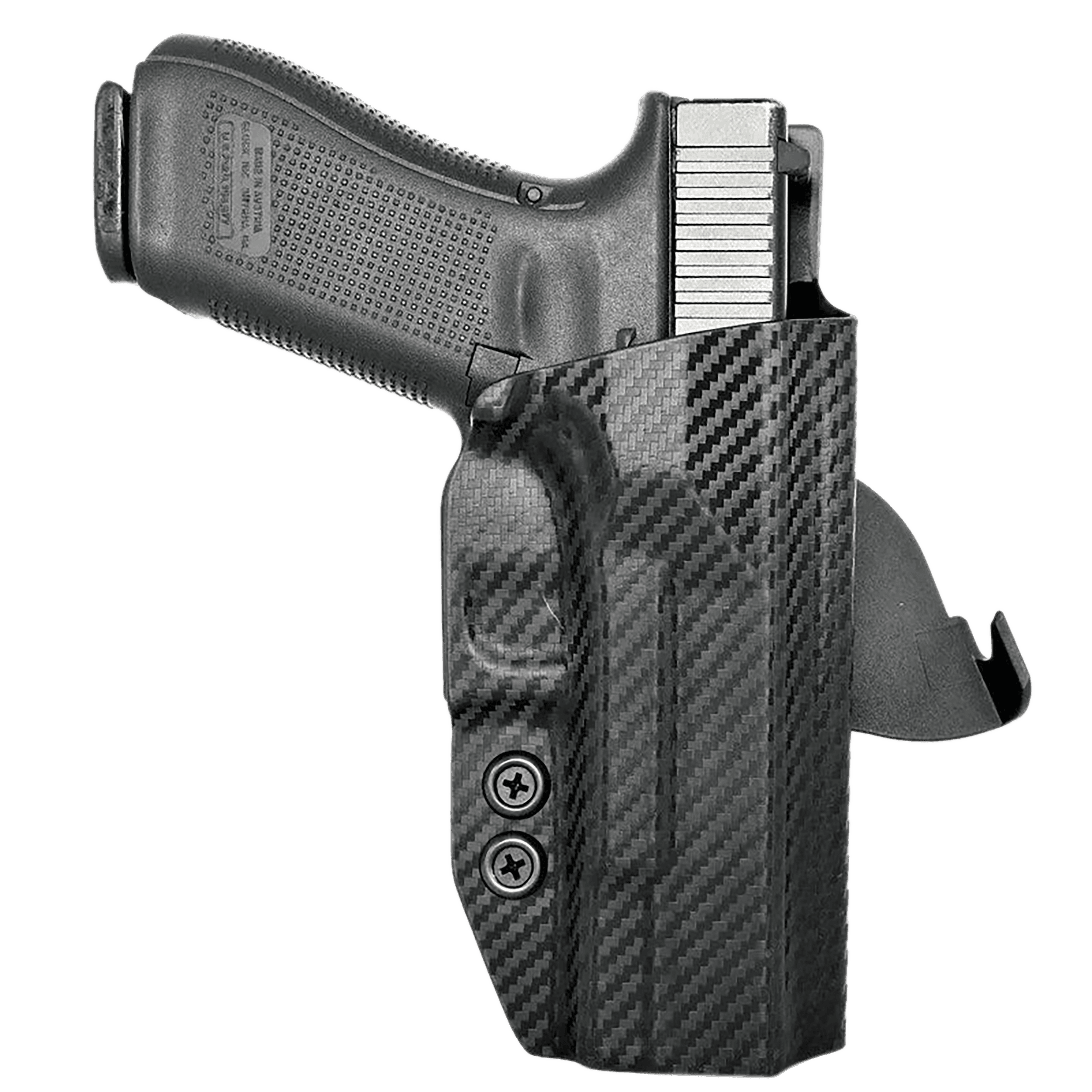 Rounded Gear GLK172231CFRHOWBPDL Paddle Holster OWB Black Carbon Fiber Kydex Fits Glock 17 Right Hand