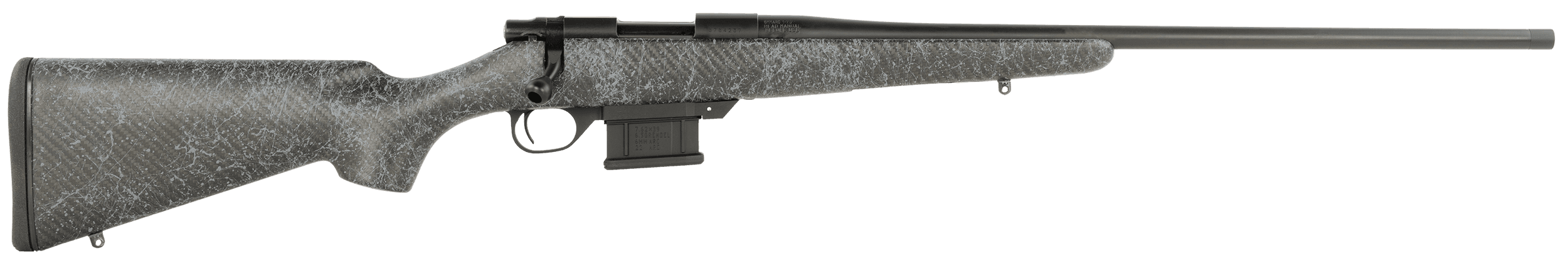 Howa HCBN270GW 1500 Carbon Stalker Full Size 270 Win 5+1 22" Blued Steel Threaded Barrel, Blued Drilled & Tapped Steel Receiver, Fixed Stocky's Black Carbon Fiber w/Gray Webbing Stock,