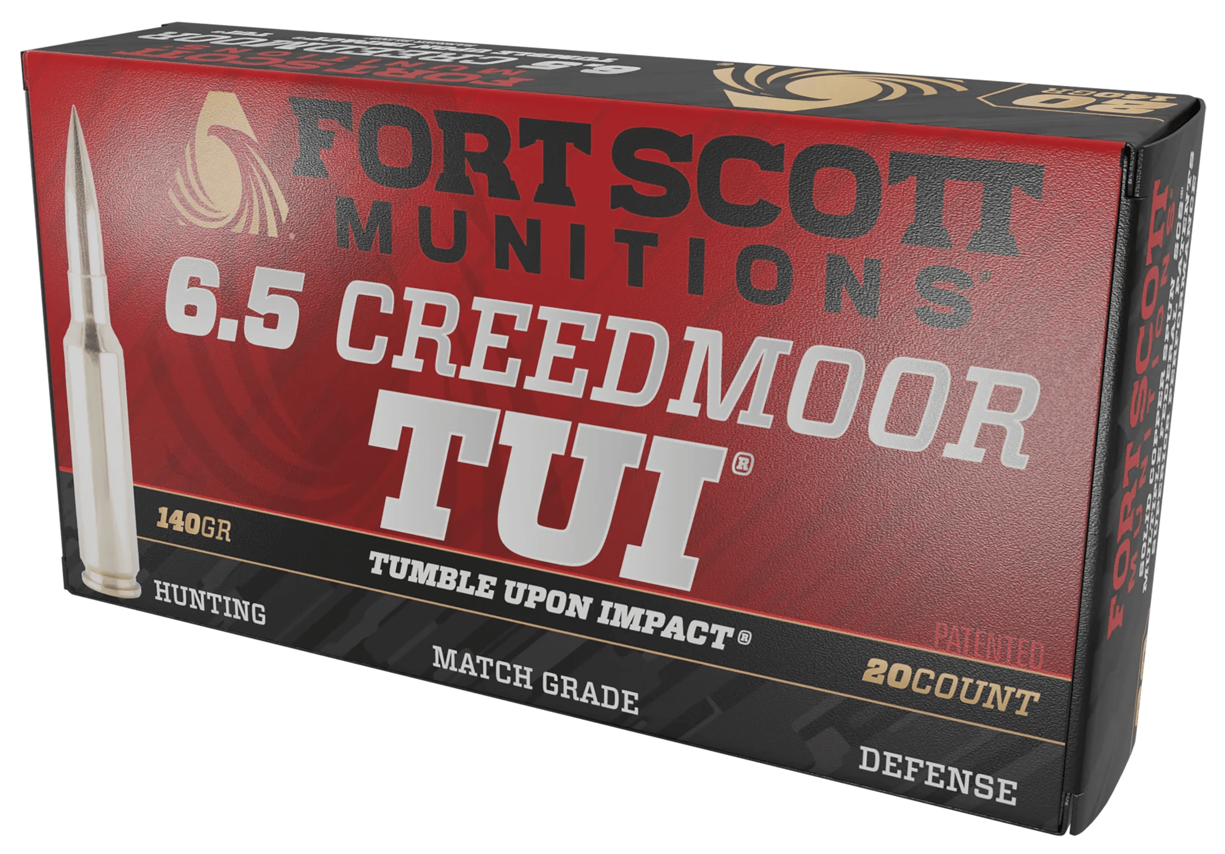 Fort Scott Munitions 65CM-140-SCV2 Tumble Upon Impact (TUI) 6.5Creedmoor 140gr Solid Copper Spun 20 Per Box/10 Case