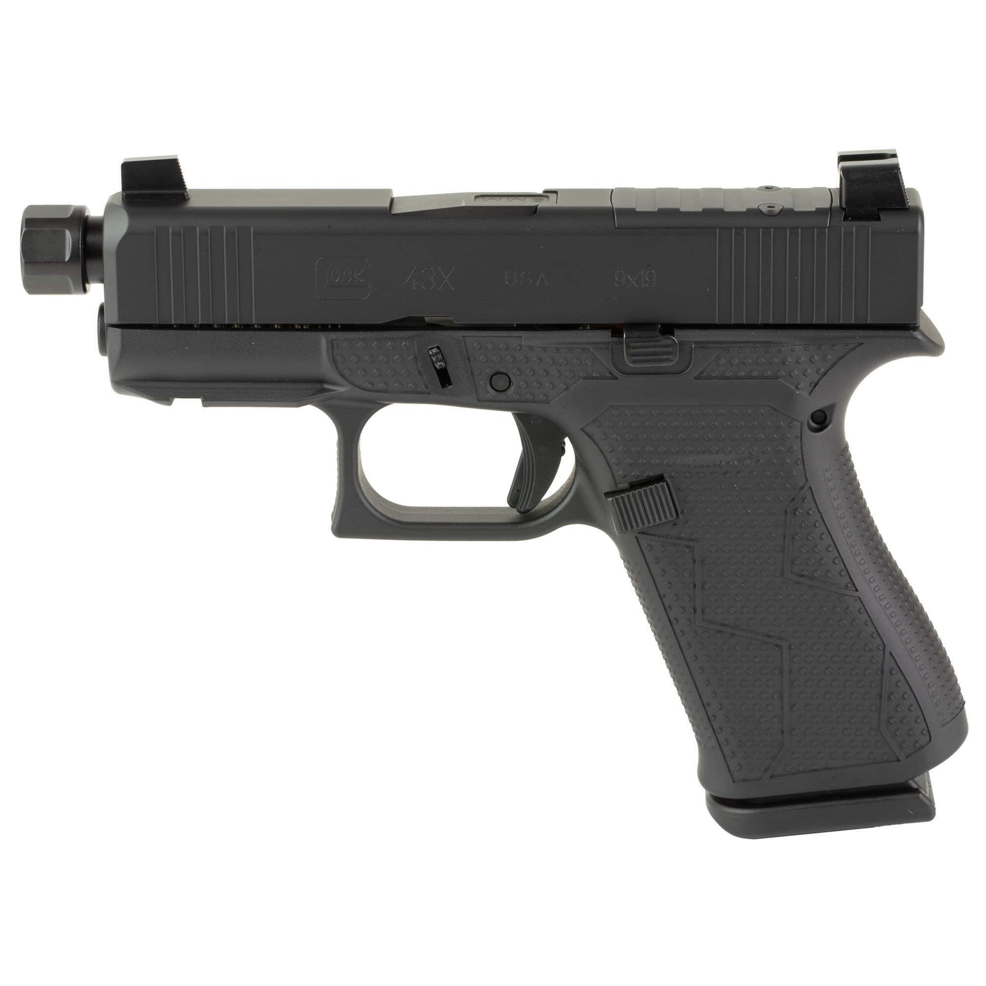 Glock G43X Rail 9mm Luger 3.92 in 10 Rounds Cerakote Finish Model Blackout #2