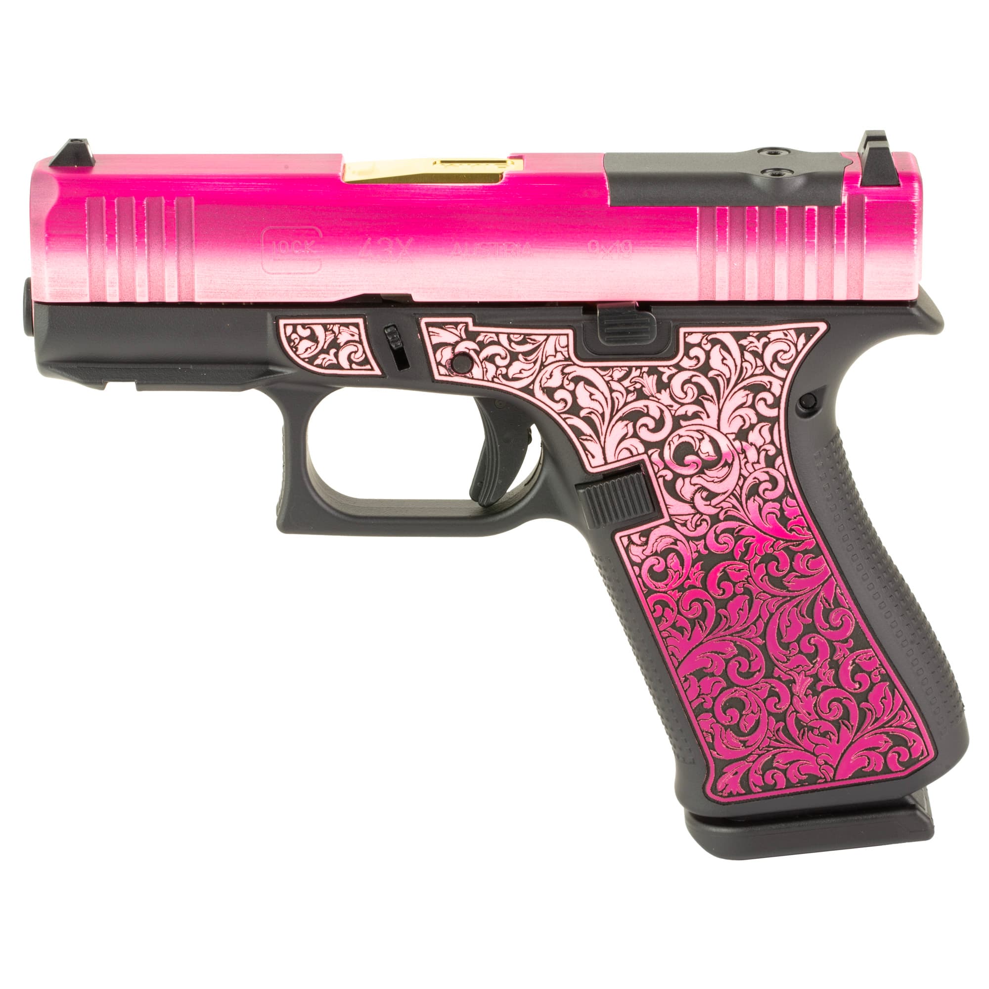Glock G43X Mos 9mm Luger 3.41 Barrel 10 Rounds Lady Bug Cerakote Finish