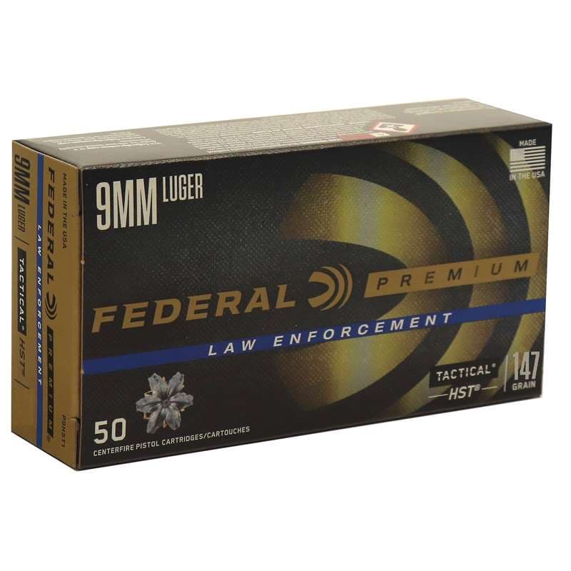 Federal, Le, 9mm Luger, Jacketed Hollow Point, 147 Grain, 50 Rounds