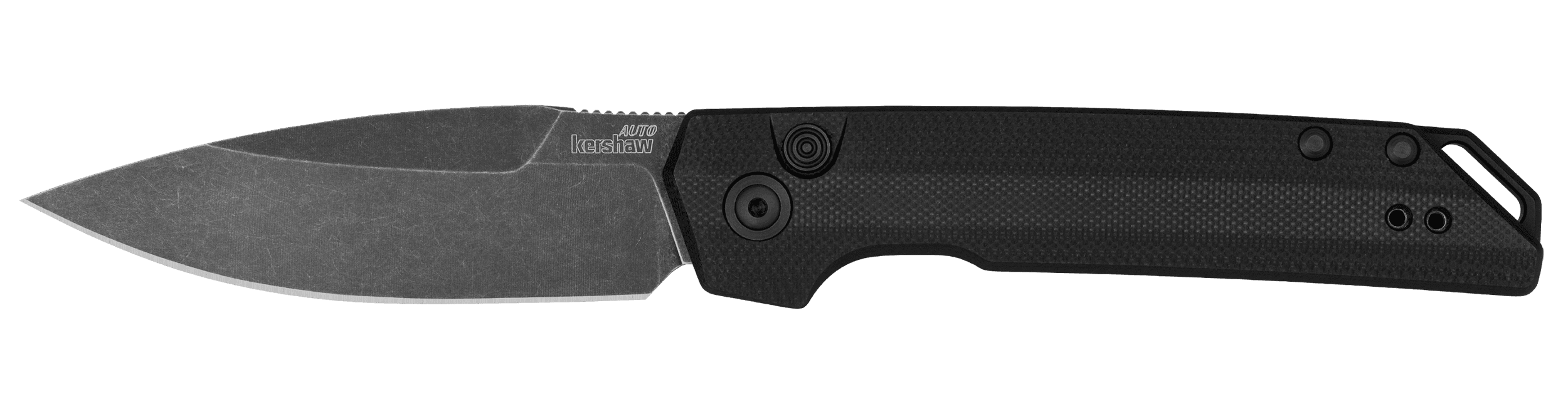 Kershaw 7038G10 Launch Iridium Automatic 3.45" Folding Plain Black Oxide Blackwash CPM MagnaCut Steel Blade, Black Anodized Aluminum/G10 Handle