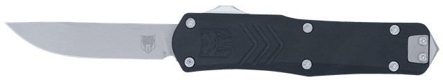 CobraTec Knives SBLKFSXGEN3DNS FS-X Gen III Small 2.75" OTF Drop Point Plain Stonewashed D2 Steel Blade, 3.88" Aluminum Handle