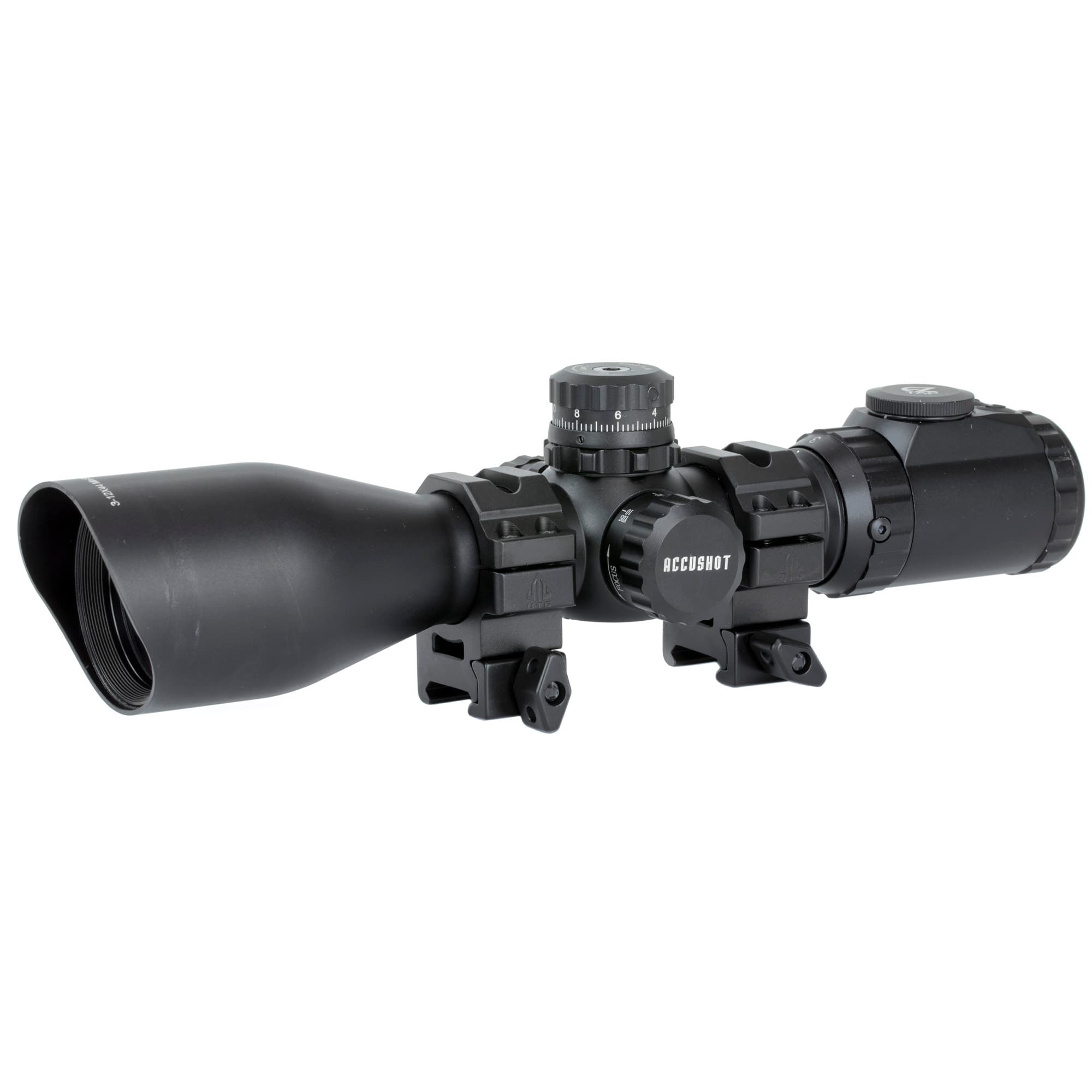 UTG Pro Accushot 3-12x44 SWAT Compact Ie Scope with Mil-Dot Illuminated Reticle Rings 30mm