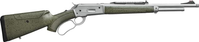 Davide Pedersoli 010G732457 Boarbuster Guidemaster-X 45-70 Gov 5+1 19" Silver Cerakote Threaded Barrel & Receiver w/Picatinny Rail, Green Adj Cheek Riser Synthetic Stock