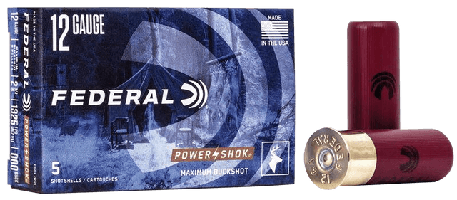 Federal Power-Shok 12 Gauge 000 Buck 8 Pellets 5 Rounds